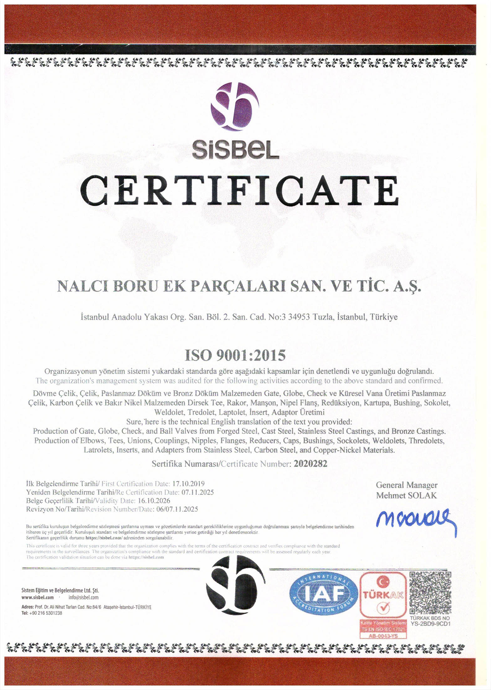 Nalci ISO-9001 Certificate